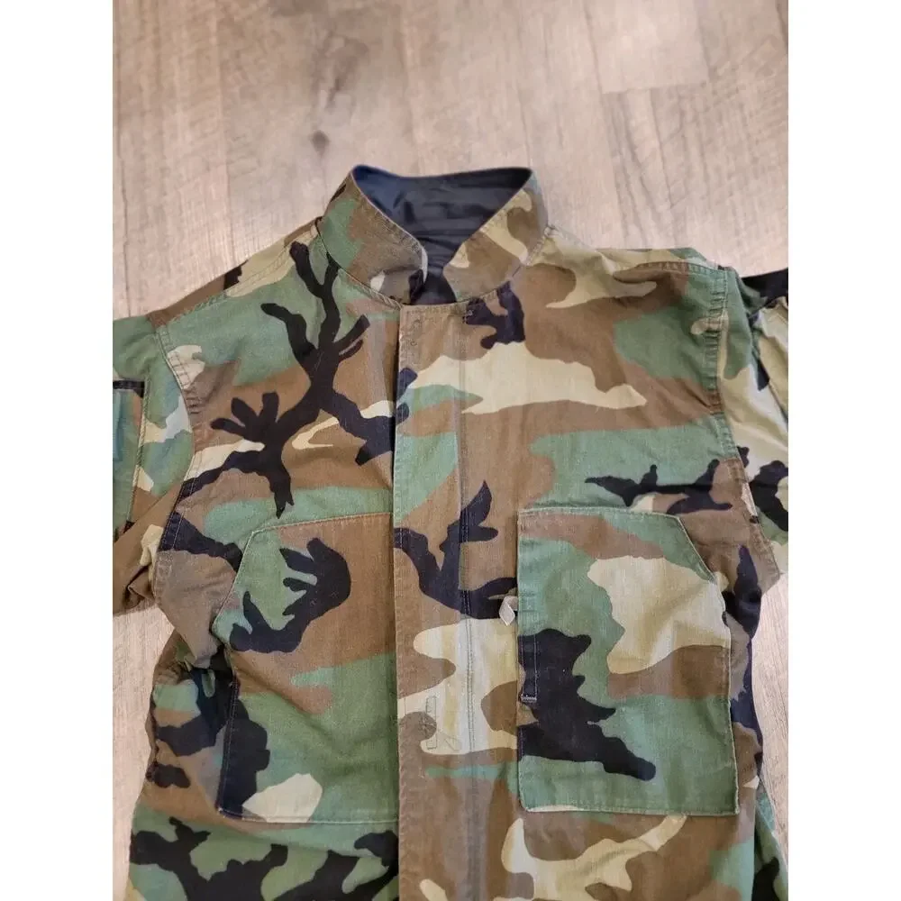 Military Jacket Suit Chemical Protective Class 1 Woodland Camo US Army Size M